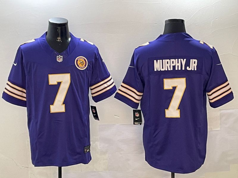 Men Minnesota Vikings #7 Murphy jr Purple Throwback Three generation 2024 Nike Limited NFL Jersey style 2